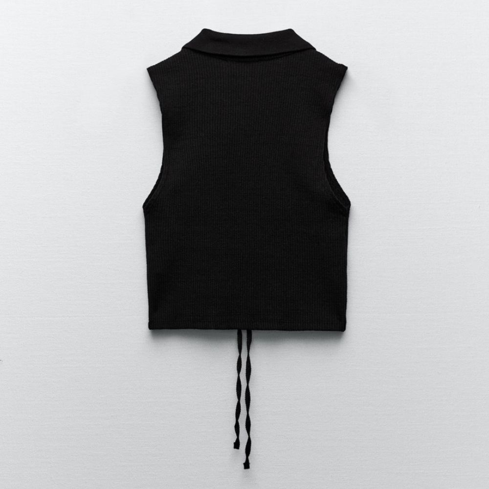 Zara Rib Polo with Gather Detail top - Picture 7 of 8